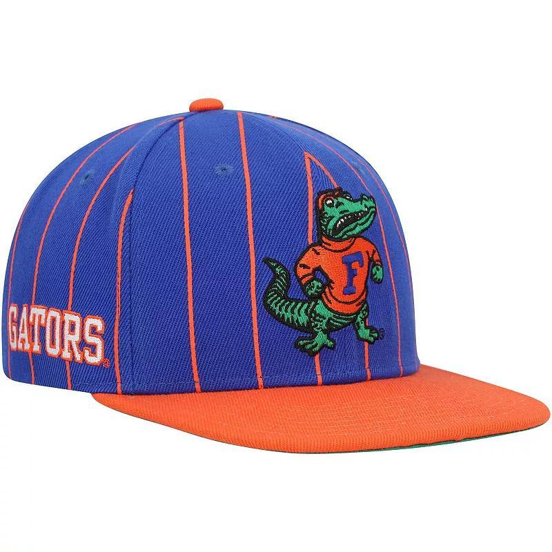 Mens Mitchell & Ness Royal Florida Gators Team Pinstripe Snapback Hat Product Image