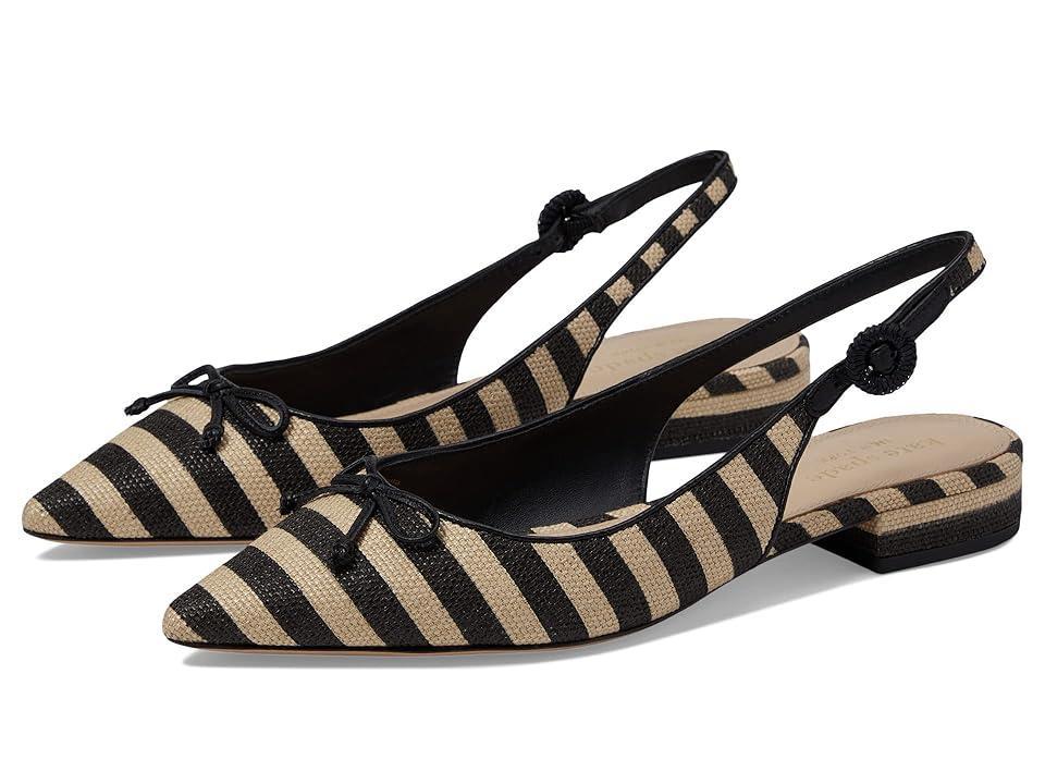 Womens Veronica Striped Raffia Slingback Flats Product Image