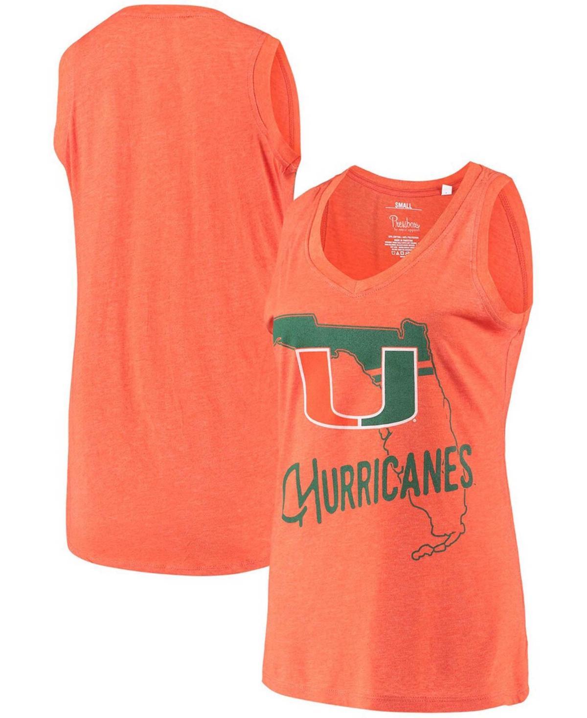 Womens Orange Miami Hurricanes Ferris Melange V-Neck Tank Top Product Image