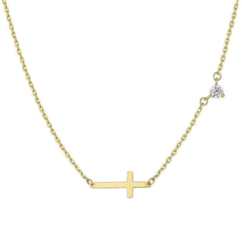 Taylor Grace 10k Gold Sideways Cross Necklace, Womens Multicolor Product Image