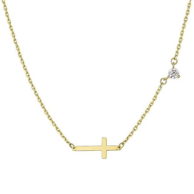 Taylor Grace 10k Gold Sideways Cross Necklace, Womens Product Image