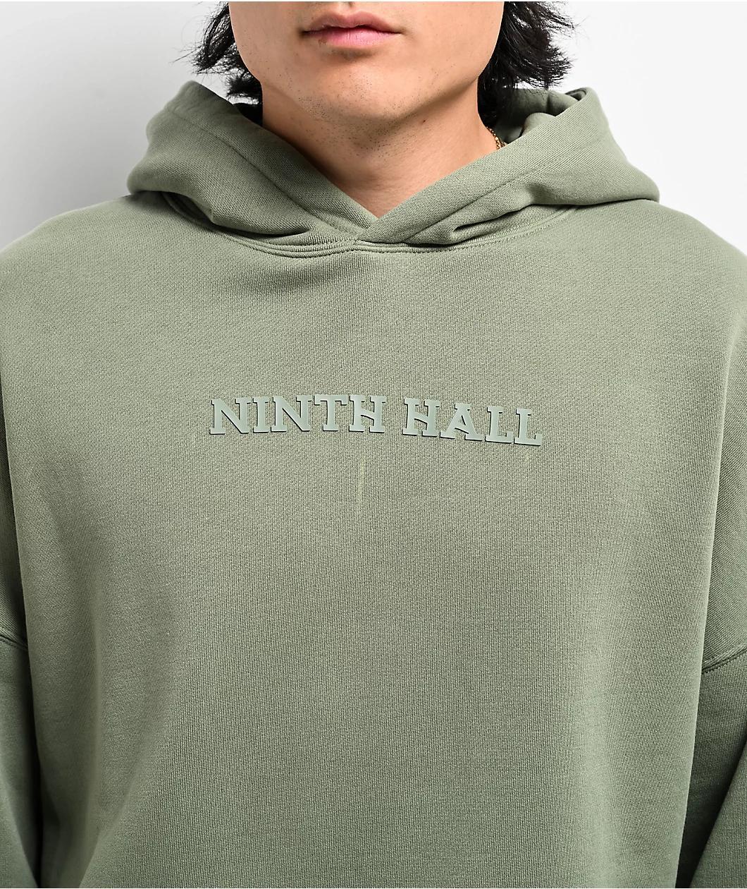 Ninth Hall Fundamentals Logo Light Green Oversized Hoodie Product Image