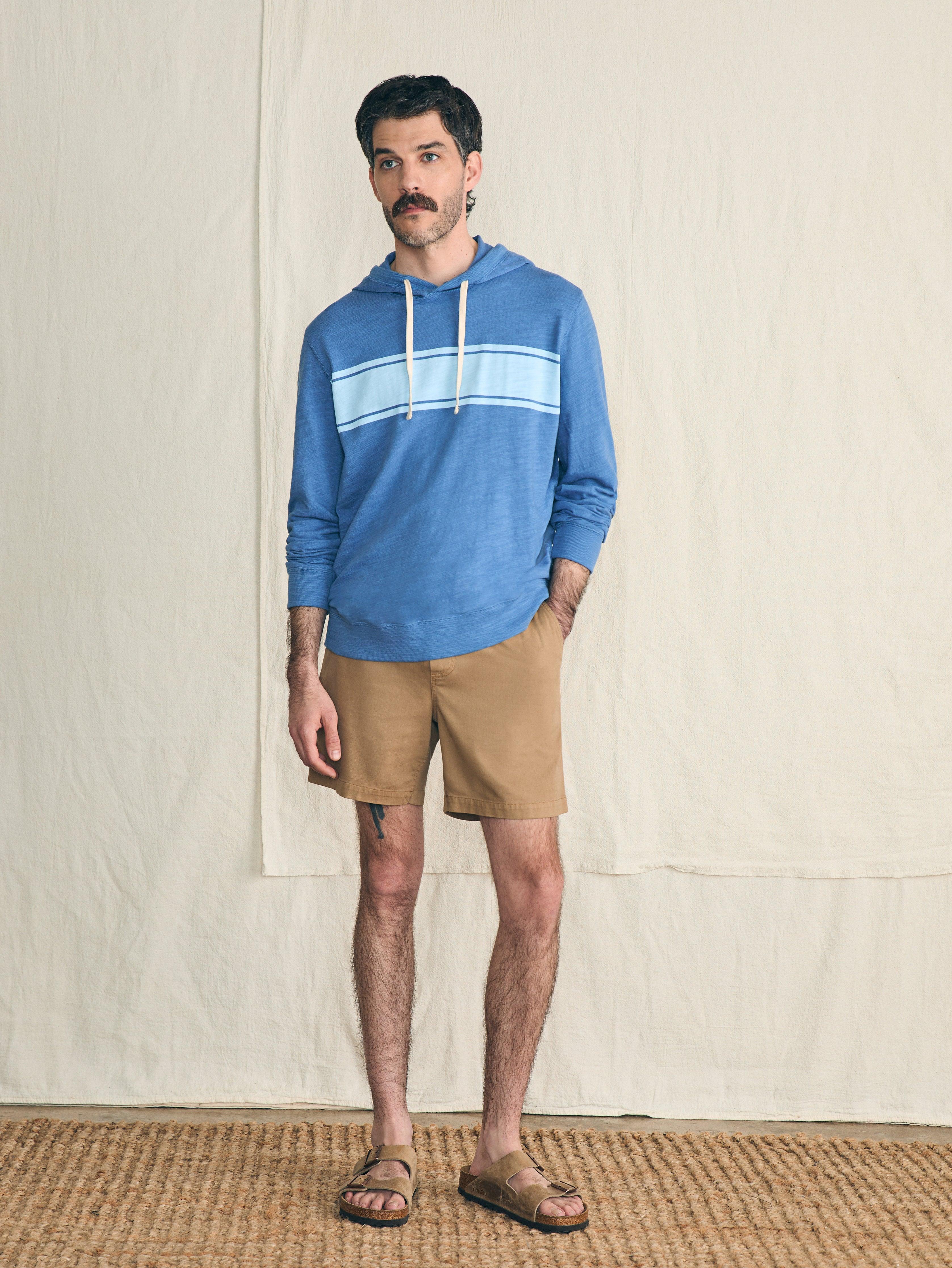 Sunwashed Slub Hoodie - Blue Horizon Surf Stripe Male Product Image