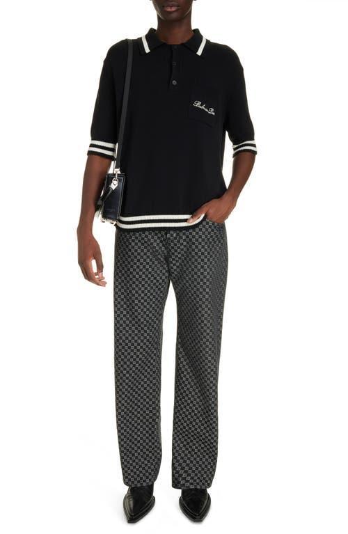 Balmain Signature Logo Cotton Blend Polo Product Image