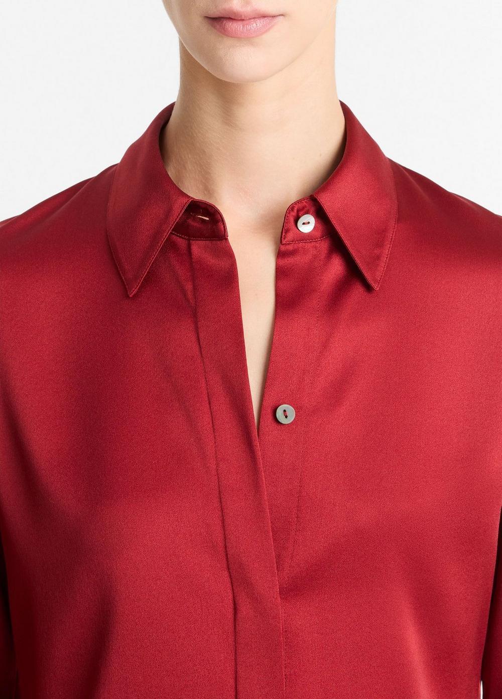 Silk Satin Slim-Fit Shirt Product Image