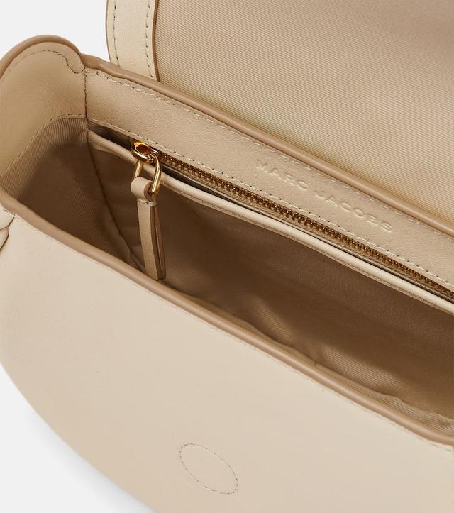 MARC JACOBS The Small Saddle Leather Shoulder Bag In 123 Cloud White Product Image