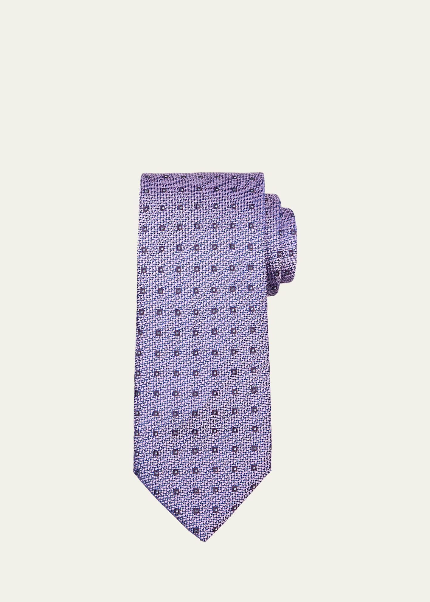 Men's Silk Jacquard Micro-Box Tie Product Image