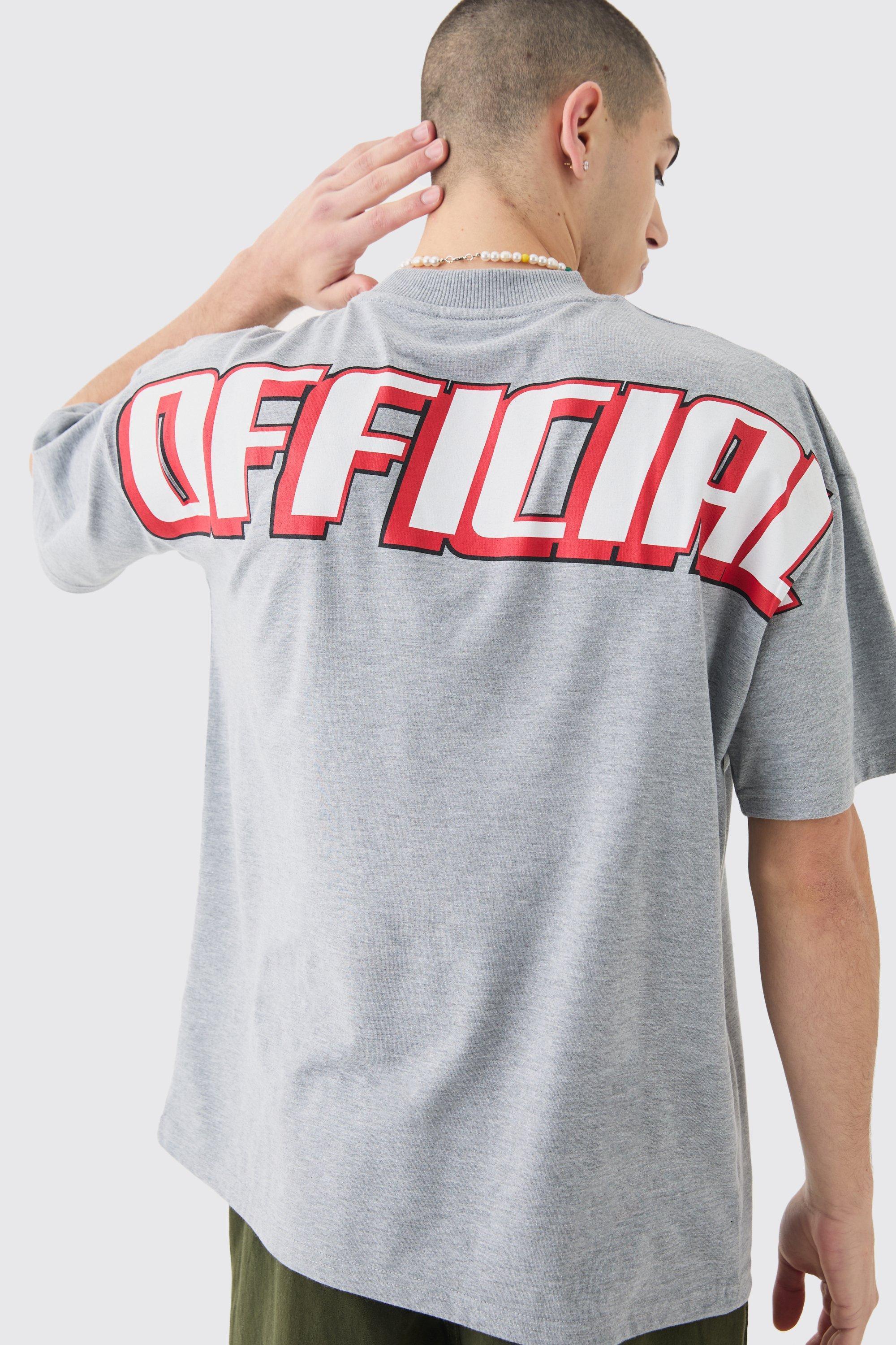 Official Large Printed Oversized Extended Neck T-shirt | boohooMAN USA Product Image