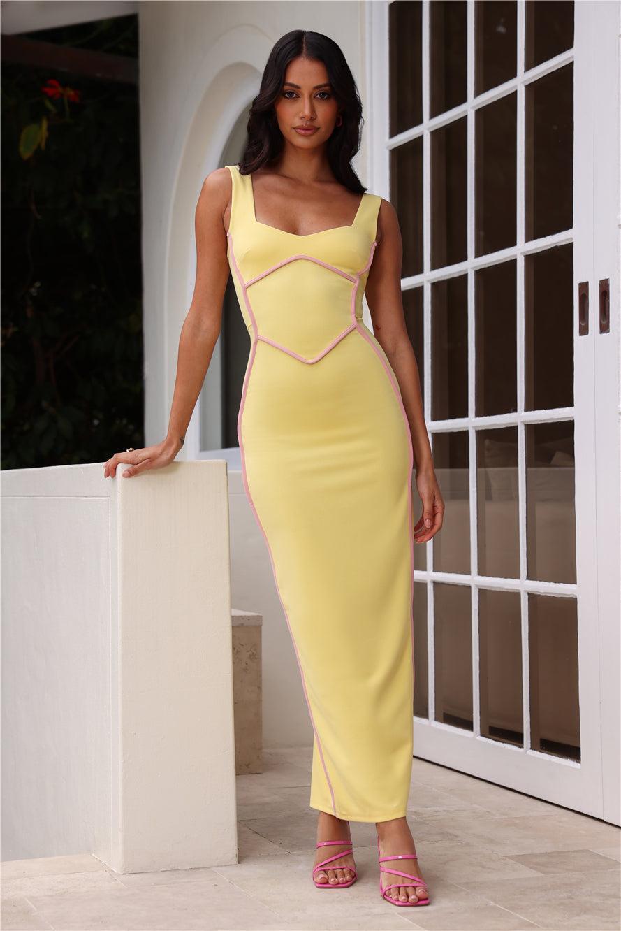 All For Fashion Maxi Dress Yellow Product Image