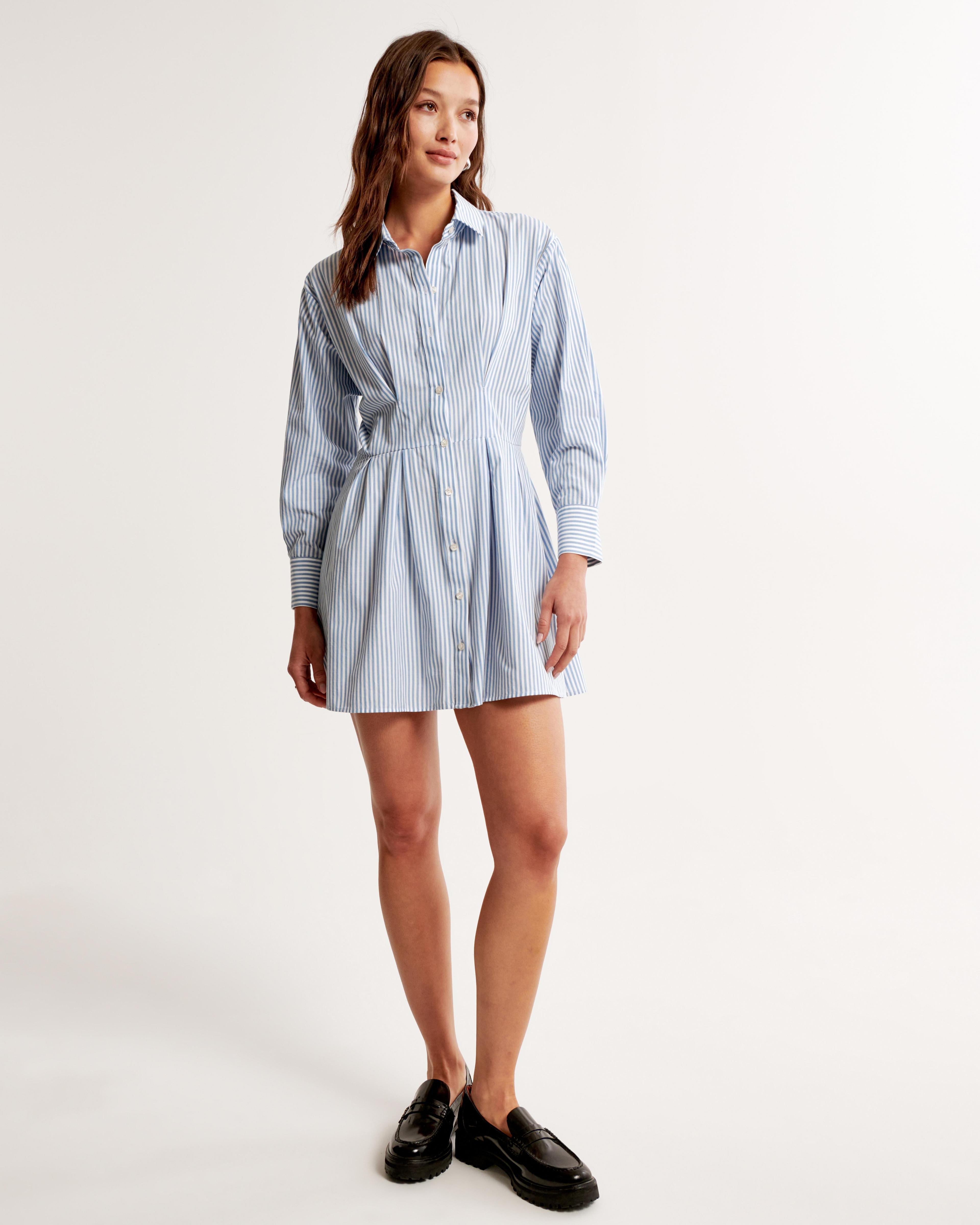 Long-Sleeve Poplin Shirt Dress Product Image