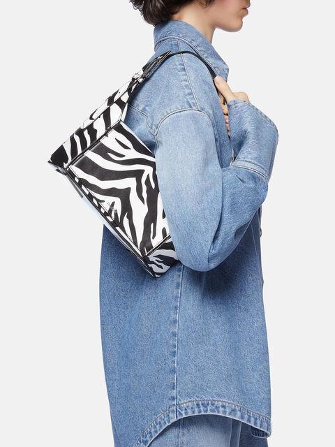 ''7/7'' black and white shoulder bag Product Image