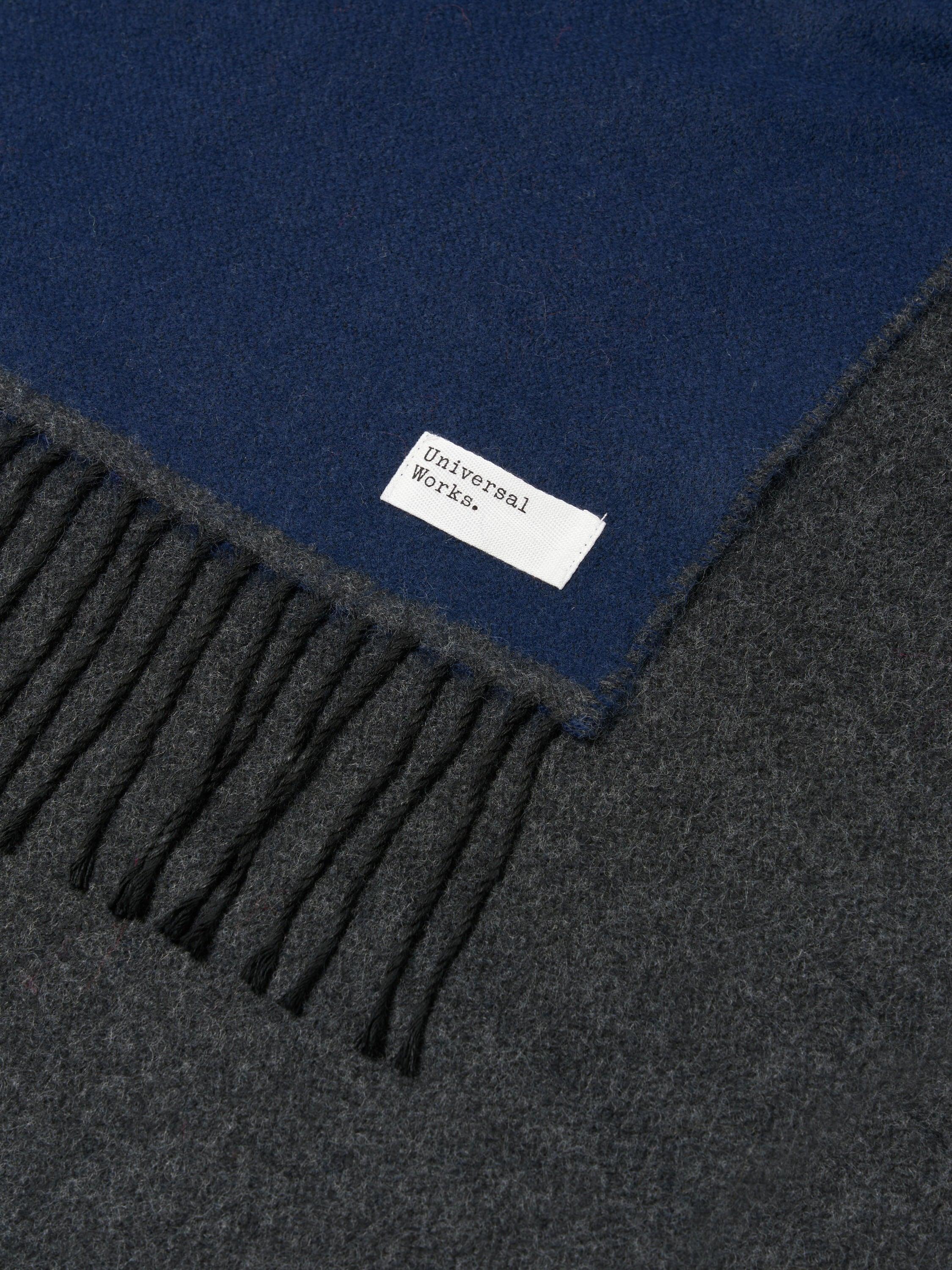 Universal Works Scarf in Navy/Charcoal Double Sided Product Image