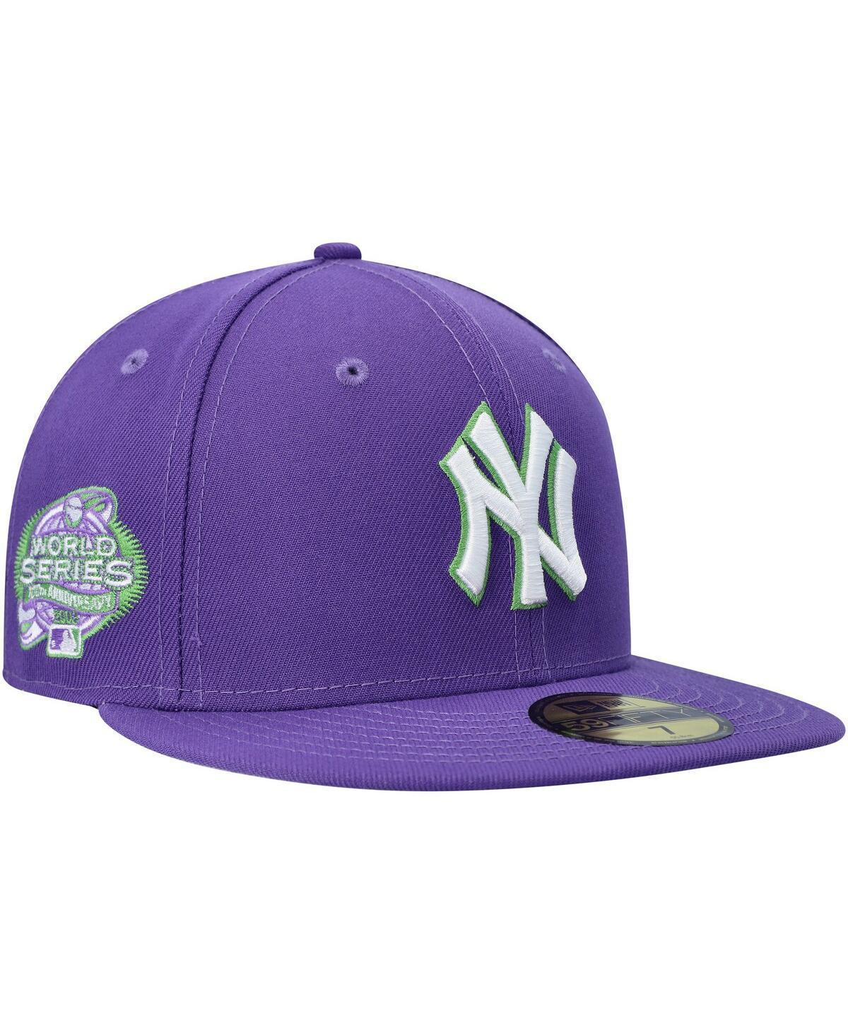 Men's New Era Purple New York Yankees Lime Side Patch 59FIFTY Fitted Hat Product Image