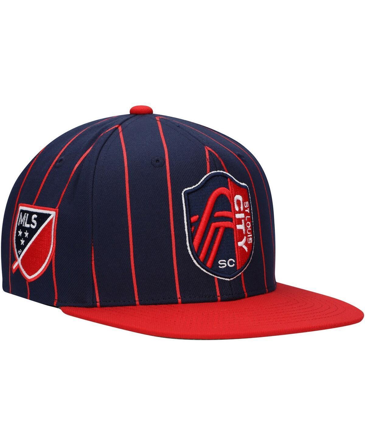 Mens Mitchell & Ness Navy St. Louis City Sc Team Pin Snapback Hat Product Image