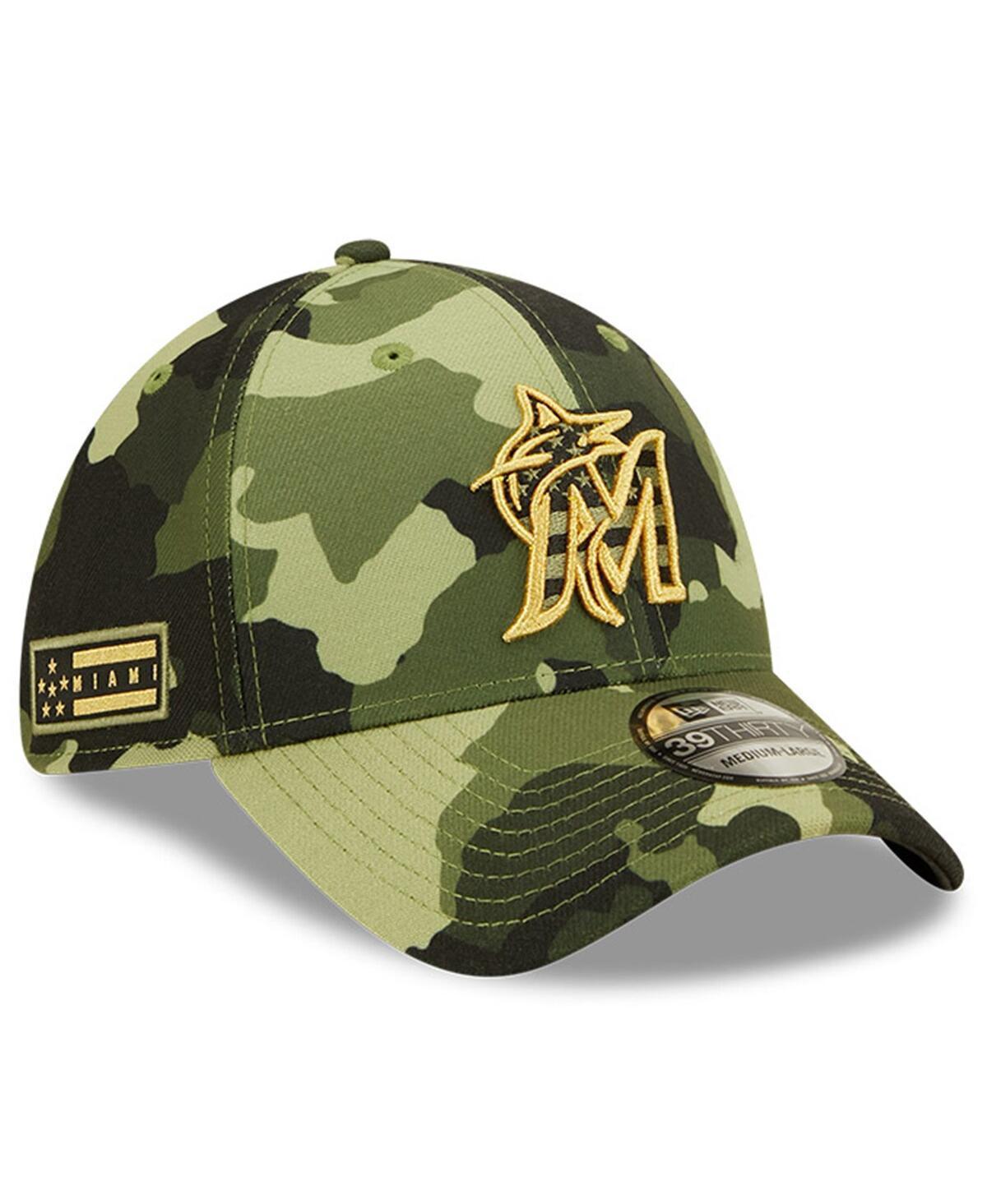 Mens New Era Camo Miami Marlins 2022 Armed Forces Day 39Thirty Flex Hat Product Image