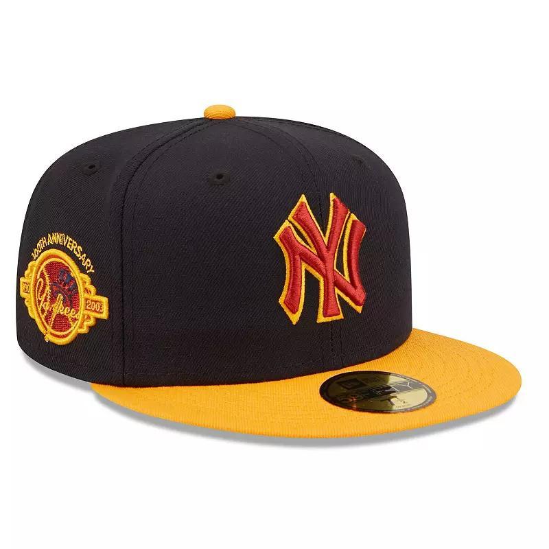 Mens New Era /Gold New York Yankees Primary Logo 59FIFTY Fitted Hat Blue Product Image