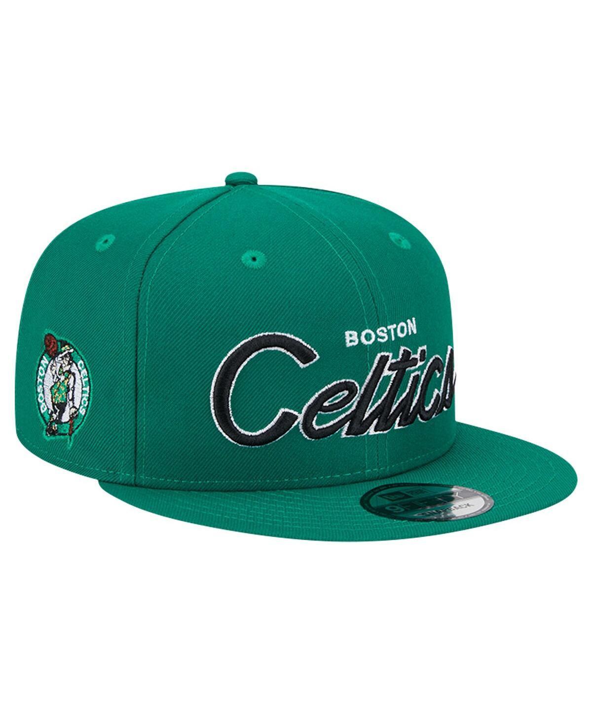 Mens New Era Kelly Green Boston Celtics Evergreen Script Side Patch 9FIFTY Snapback Hat Product Image