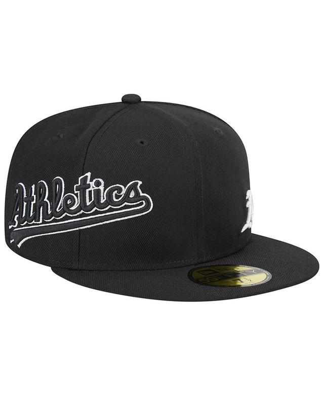 Mens New Era Black Oakland Athletics Jersey 59FIFTY Fitted Hat Product Image