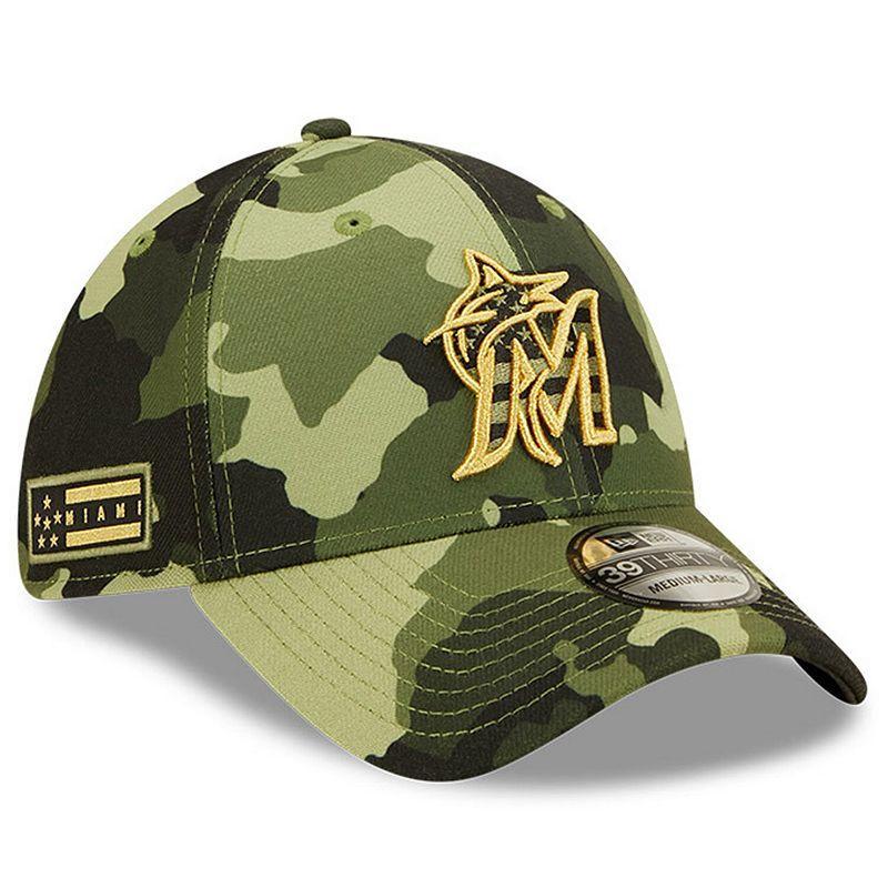 Mens New Era Camo Miami Marlins 2022 Armed Forces Day 39Thirty Flex Hat Product Image