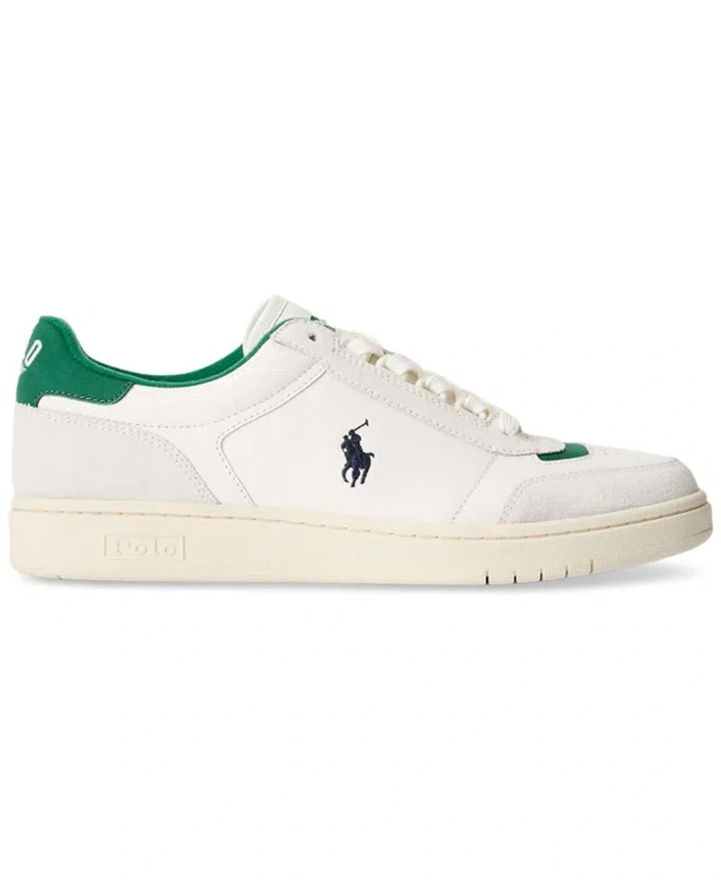 Men's Court Sport Lace-up Sneakers In Green,white Product Image