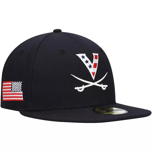 Mens New Era Virginia Cavaliers Red, White & Hoo 59FIFTY Fitted Hat Blue Product Image