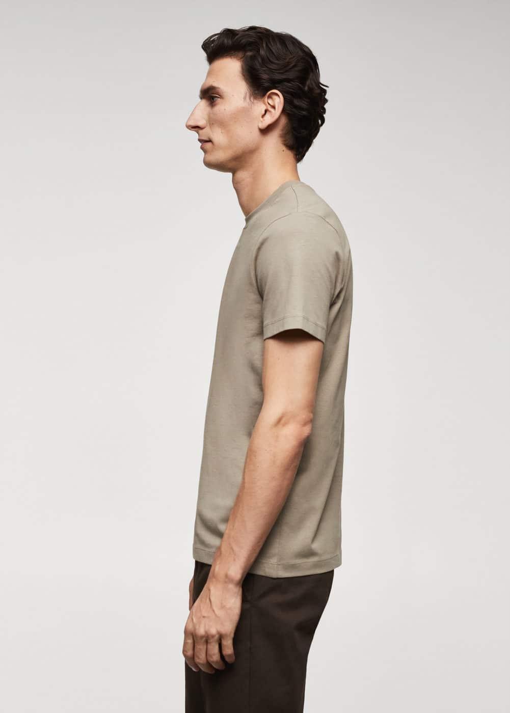 MANGO MAN - Basic cotton stretch T-shirt khakiMen Product Image