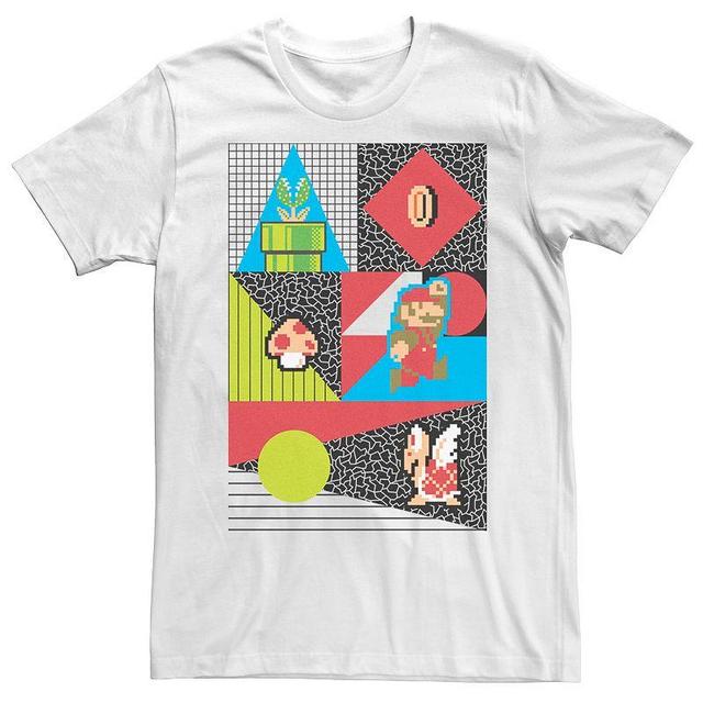 Mens Nintendo Super Mario Bros Geometric Retro Short Sleeve Tee Product Image