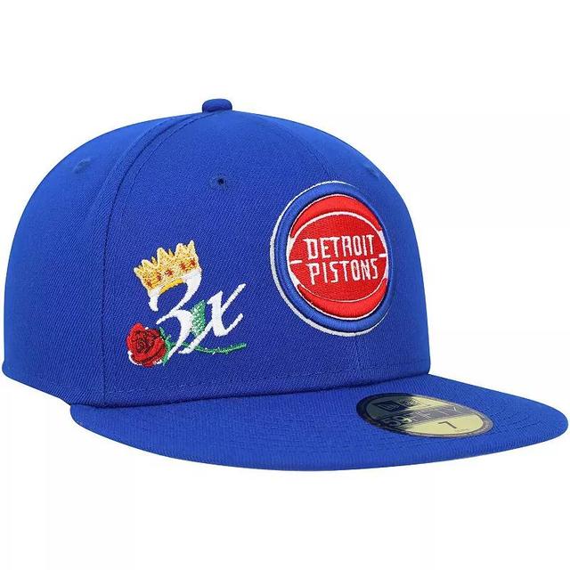 Mens New Era Blue Detroit Pistons Crown Champs 59FIFTY Fitted Hat Product Image