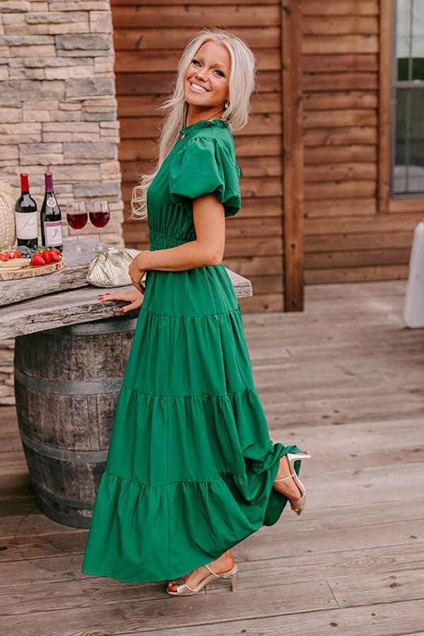 Simply Sweet Maxi Dress in Hunter Green Product Image