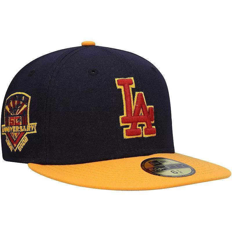 Mens New Era /Gold Los Angeles Dodgers Primary Logo 59FIFTY Fitted Hat Blue Product Image