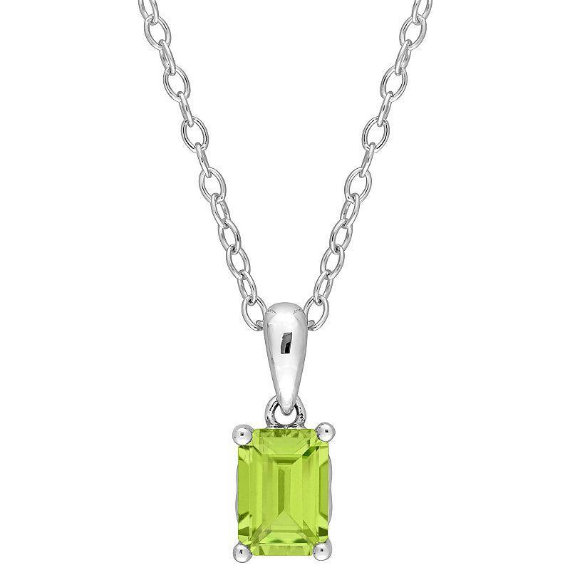 Stella Grace Sterling Silver & Gemstone Stud Pendant Necklace, Womens Green Product Image