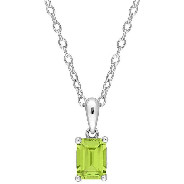 Stella Grace Sterling Silver & Gemstone Stud Pendant Necklace, Womens Peridot Product Image