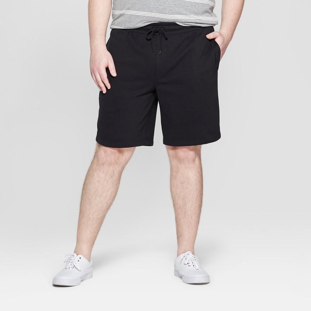 Mens 8.5 Regular Fit Ultra Soft Fleece Pull-On Shorts - Goodfellow & Co Black XXL Product Image