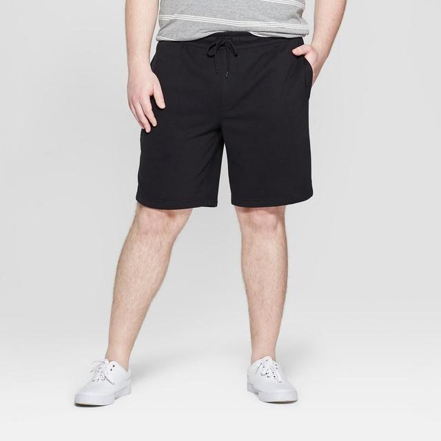 Mens Big & Tall 8.5 Regular Fit Ultra Soft Fleece Pull-On Shorts - Goodfellow & Co Black 4XL Product Image