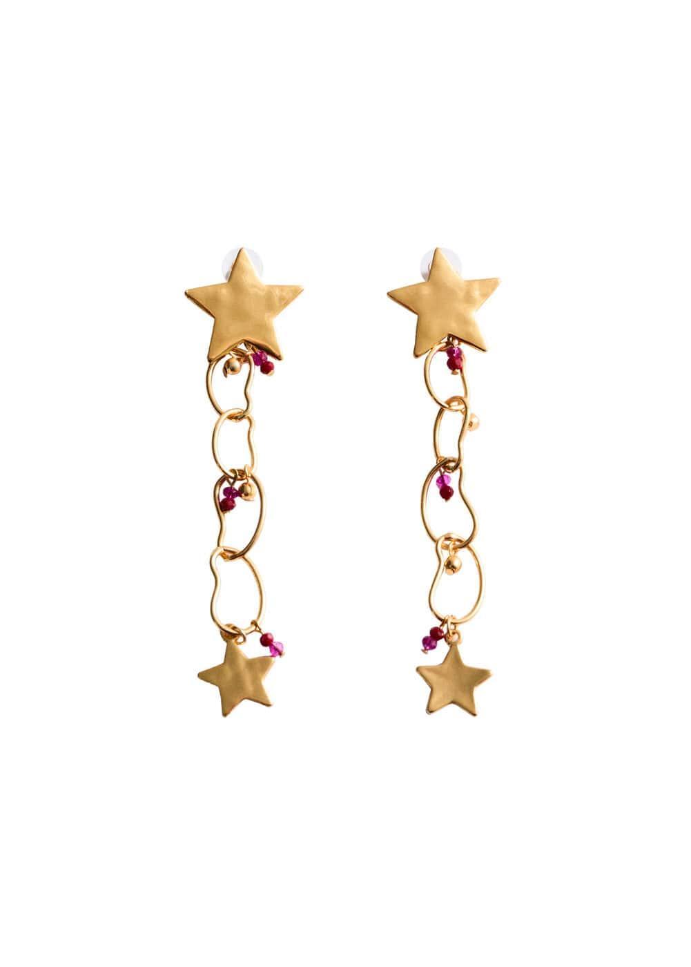 MANGO - Long star earrings - One size - Women Product Image