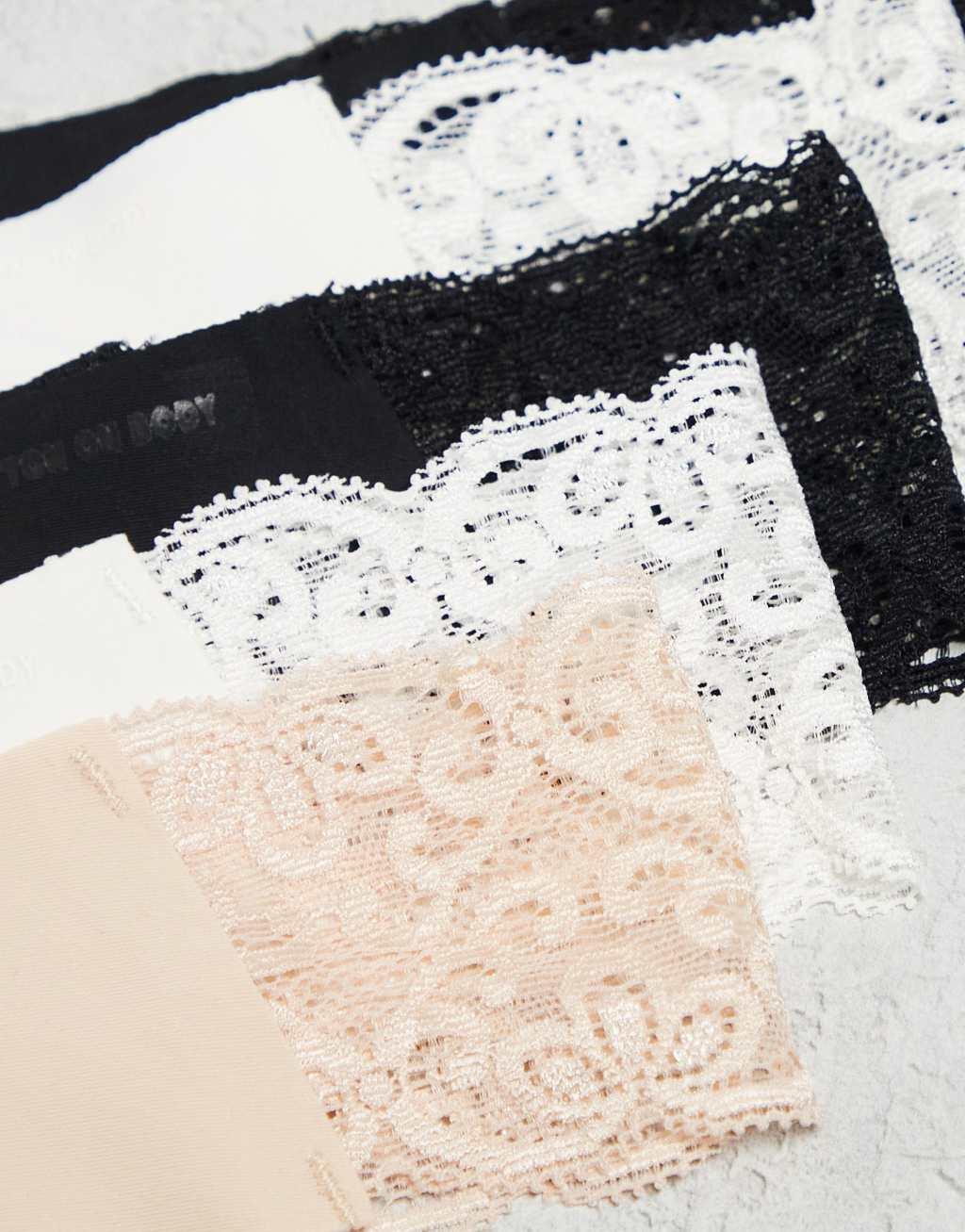 Cotton On 5-pack seamless thongs with lace panel  Product Image