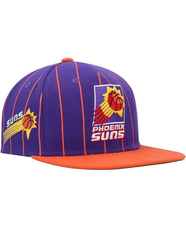 Mens Mitchell & Ness Purple/Orange Phoenix Suns Hardwood Classics Pinstripe Snapback Hat Product Image