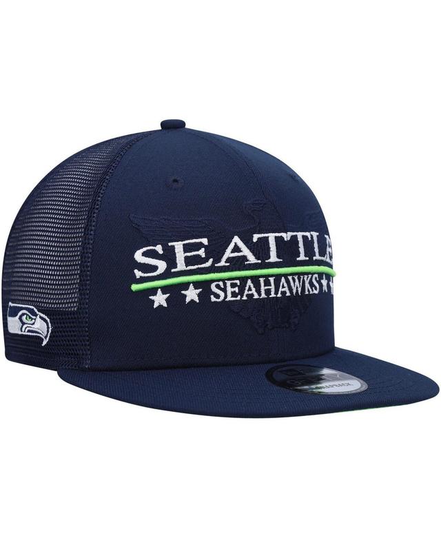 Mens New Era College Navy Seattle Seahawks Totem 9FIFTY Snapback Hat Product Image