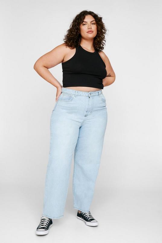 Plus Size High Waisted Denim Mom Jeans product image