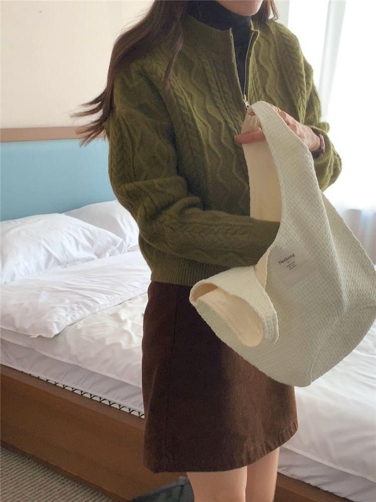 Plain Zip-Up Cardigan Product Image