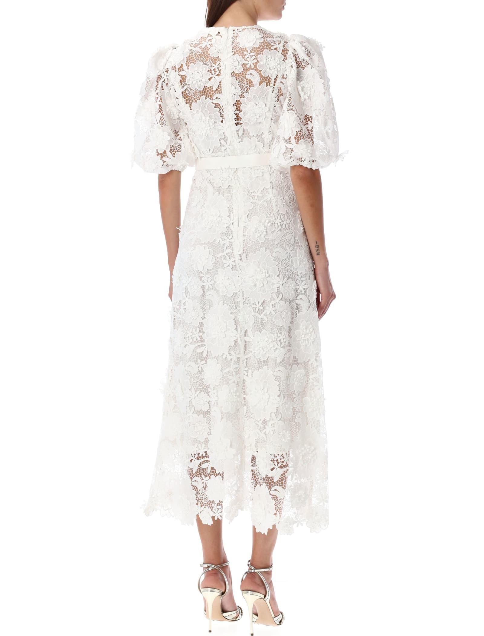 ZIMMERMANN Halliday Lace Flower Dress In Ivory Product Image