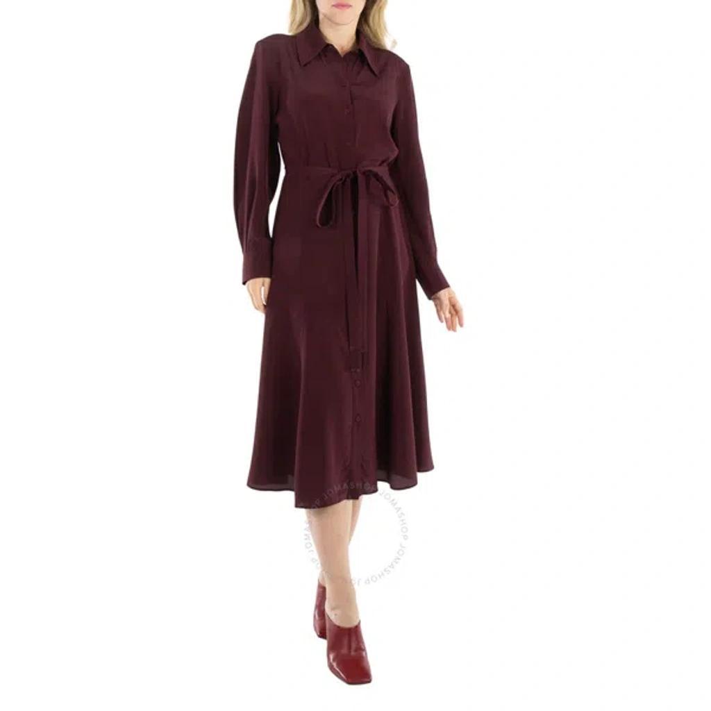 Chloe Obscure Purple Long-sleeve Midi Shirt Dress Product Image