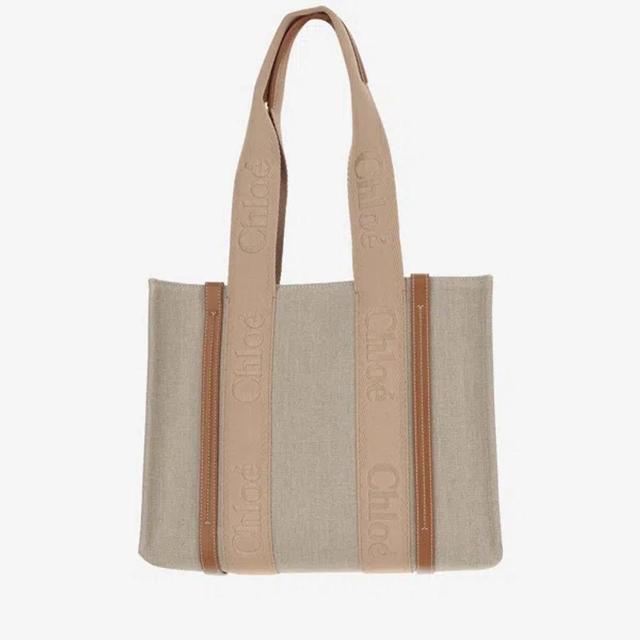 Woody Medium Tote Bag In Beige Product Image