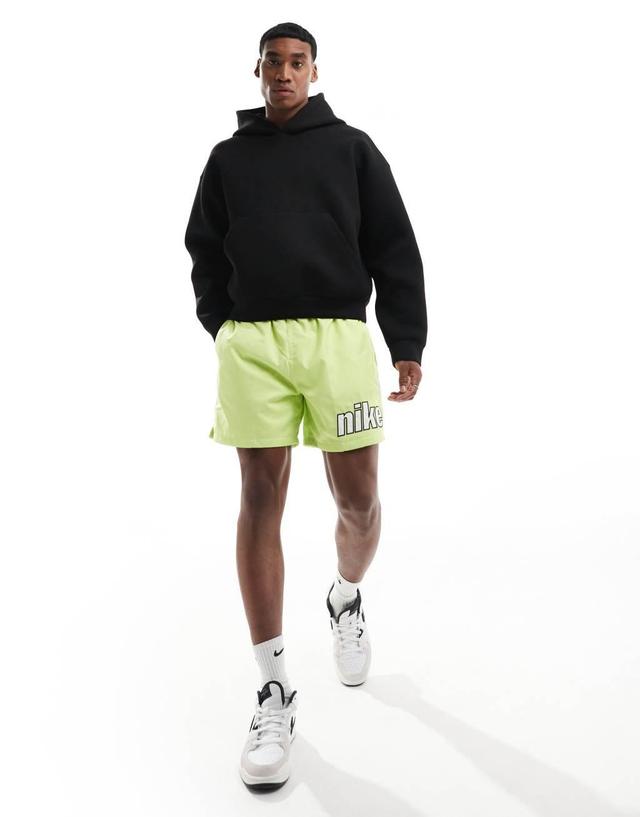 Nike Block 2.0 logo woven shorts in yellow  Product Image