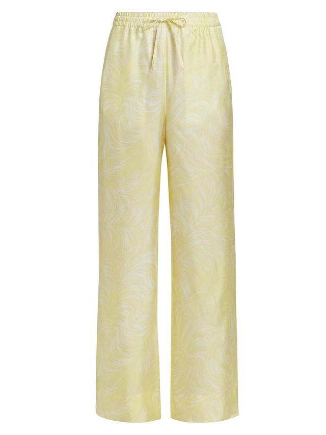 Womens Feather Silk Pajama Pants Product Image