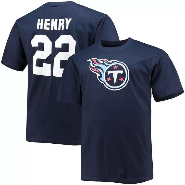 Men's Fanatics Branded Derrick Henry Navy Tennessee Titans Big & Tall Player Name & Number T-Shirt Product Image