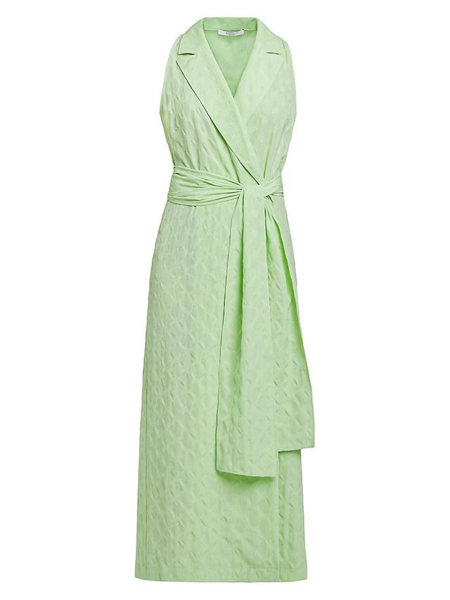 Womens Jacquard Tie-Waist Maxi Dress Product Image