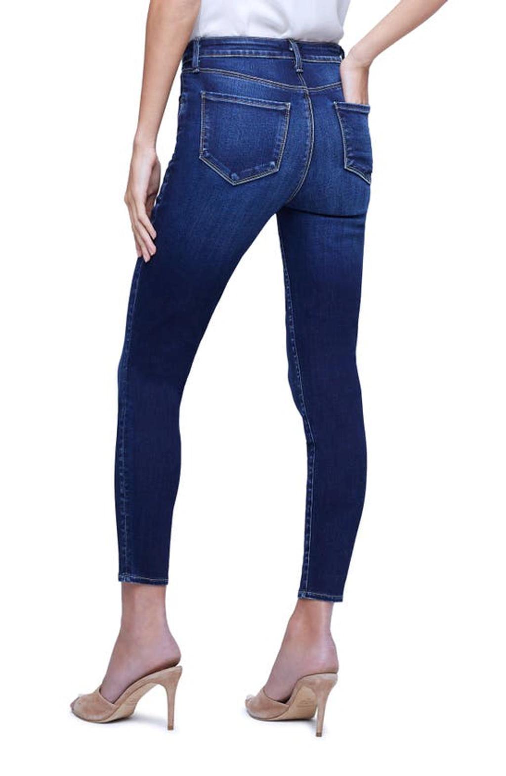 El Matador French Slim Metallic Crop Skinny Jeans In Blue Product Image