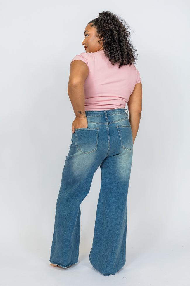 Kelsea Medium Wash Wide Leg Jeans Product Image