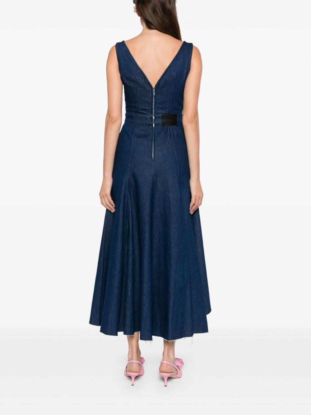 flared denim midi dress Product Image